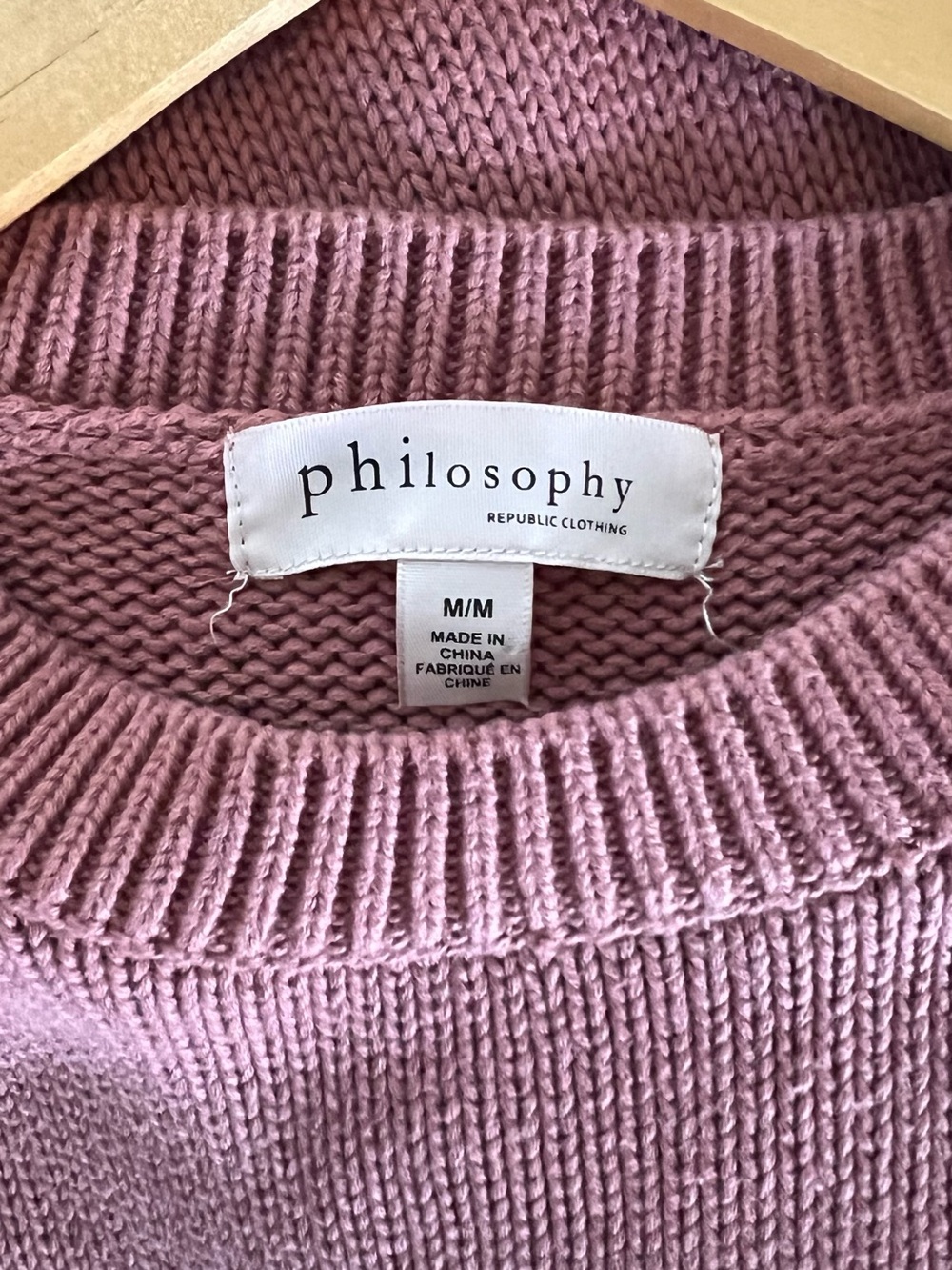 Philosophy Dusty Rose Knit Crewneck Sweater - Picture 2 of 4